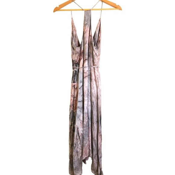 Enza Costa Viscose Sateen Strappy Wrap Dress Foundation Agate Size 1(=S) - Picture 7 of 11